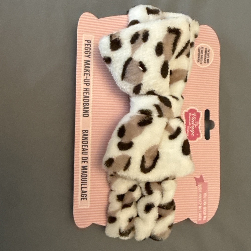 The Vintage Cosmetic Co Peggy Stretchy Make-Up Headband Leopard Print